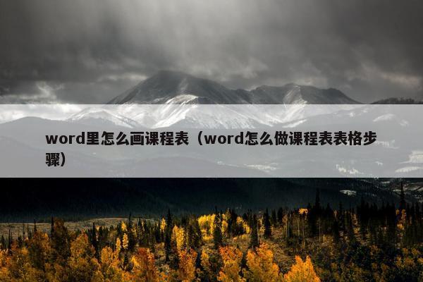 word里怎么画课程表（word怎么做课程表表格步骤）