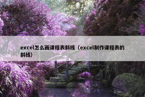 excel怎么画课程表斜线（excel制作课程表的斜线）