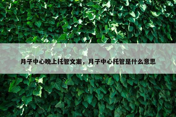月子中心晚上托管文案，月子中心托管是什么意思