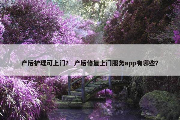 产后护理可上门？ 产后修复上门服务app有哪些？