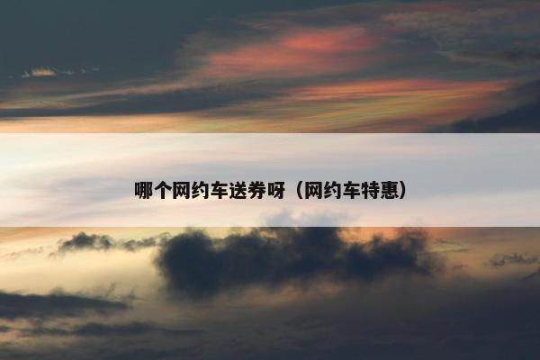 哪个网约车送券呀（网约车特惠）