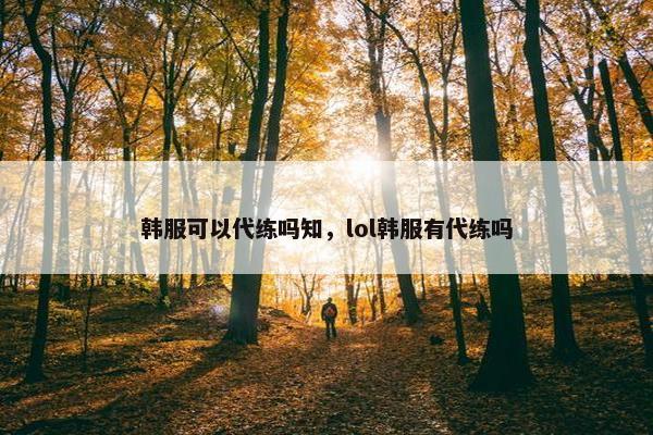 韩服可以代练吗知，lol韩服有代练吗