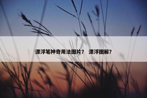 漂浮笔神奇用法图片？ 漂浮图解？