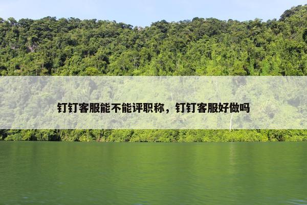 钉钉客服能不能评职称，钉钉客服好做吗