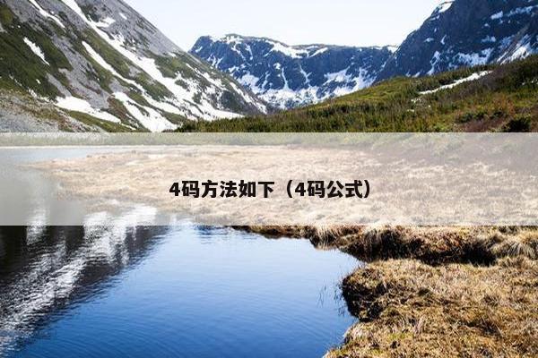 4码方法如下（4码公式）