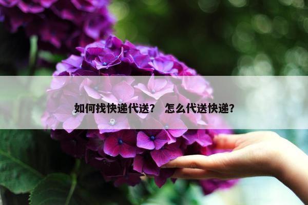 如何找快递代送？ 怎么代送快递？