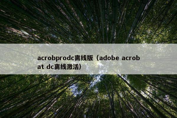 acrobprodc离线版（adobe acrobat dc离线激活）