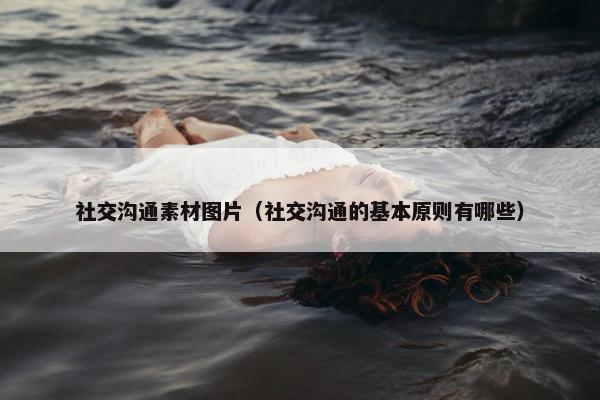 社交沟通素材图片（社交沟通的基本原则有哪些）