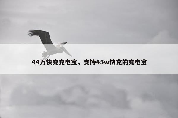 44万快充充电宝，支持45w快充的充电宝