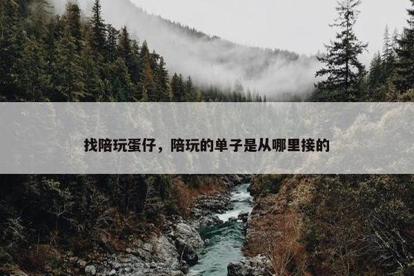 找陪玩蛋仔，陪玩的单子是从哪里接的