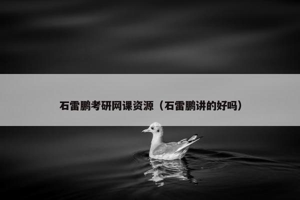石雷鹏考研网课资源（石雷鹏讲的好吗）