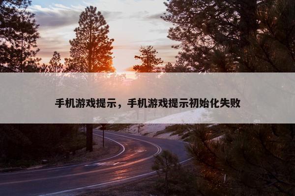 手机游戏提示，手机游戏提示初始化失败
