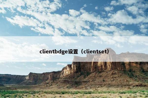 clientbdge设置（clientset）