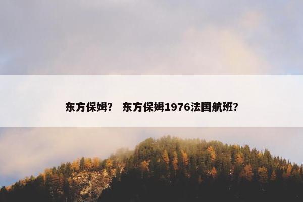 东方保姆？ 东方保姆1976法国航班？