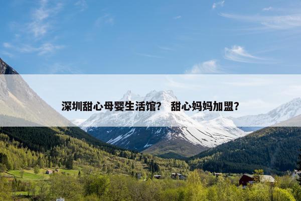 深圳甜心母婴生活馆？ 甜心妈妈加盟？