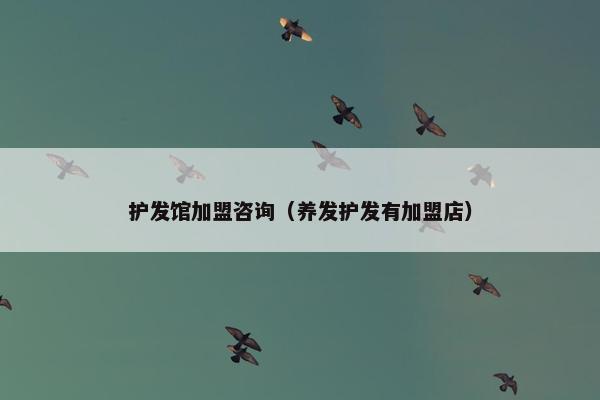 护发馆加盟咨询（养发护发有加盟店）