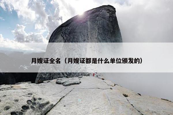 月嫂证全名（月嫂证都是什么单位颁发的）
