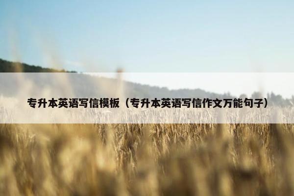 专升本英语写信模板（专升本英语写信作文万能句子）