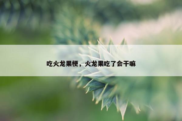 吃火龙果梗，火龙果吃了会干嘛