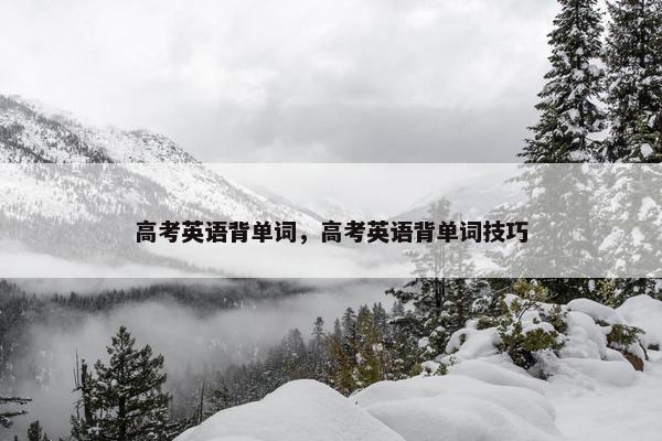 高考英语背单词，高考英语背单词技巧