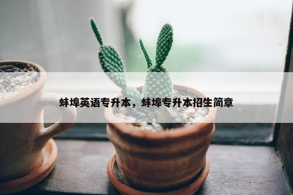 蚌埠英语专升本，蚌埠专升本招生简章