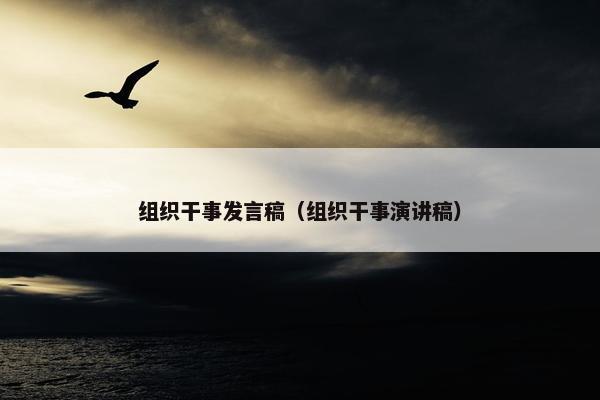 组织干事发言稿（组织干事演讲稿）