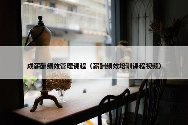 成薪酬绩效管理课程（薪酬绩效培训课程视频）