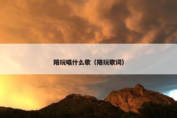 陪玩唱什么歌（陪玩歌词）