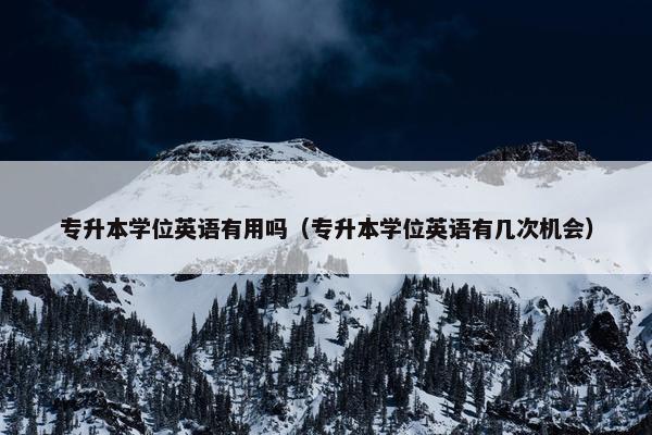 专升本学位英语有用吗（专升本学位英语有几次机会）