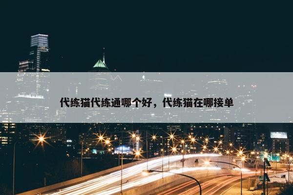 代练猫代练通哪个好，代练猫在哪接单