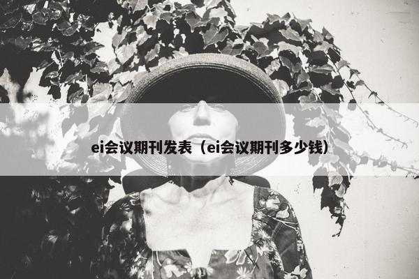 ei会议期刊发表（ei会议期刊多少钱）