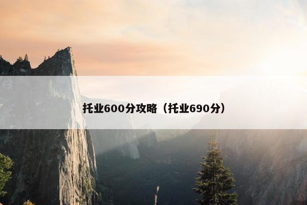 托业600分攻略（托业690分）