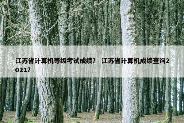 江苏省计算机等级考试成绩？ 江苏省计算机成绩查询2021？
