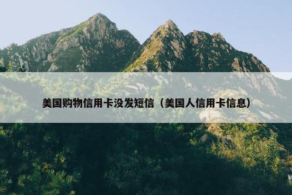 美国购物信用卡没发短信（美国人信用卡信息）