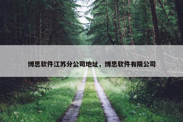 博思软件江苏分公司地址，博思软件有限公司