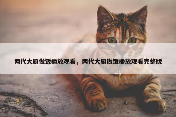 两代大厨做饭播放观看，两代大厨做饭播放观看完整版