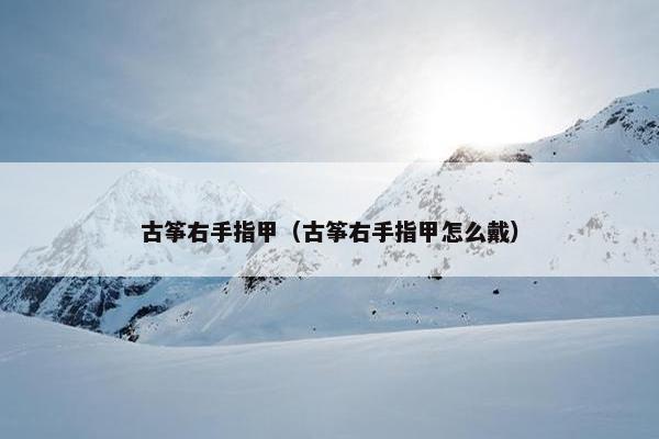 古筝右手指甲（古筝右手指甲怎么戴）
