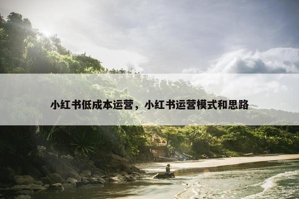小红书低成本运营，小红书运营模式和思路