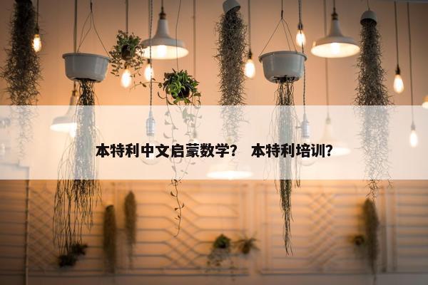 本特利中文启蒙数学？ 本特利培训？