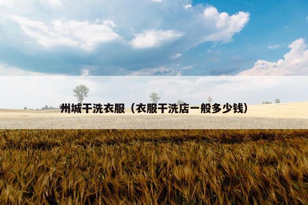 州城干洗衣服（衣服干洗店一般多少钱）
