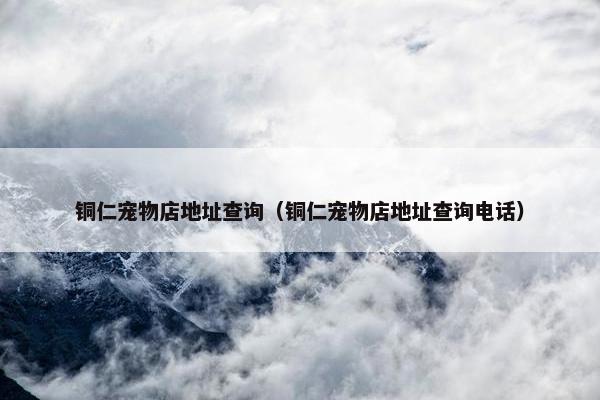 铜仁宠物店地址查询（铜仁宠物店地址查询电话）