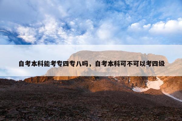 自考本科能考专四专八吗，自考本科可不可以考四级
