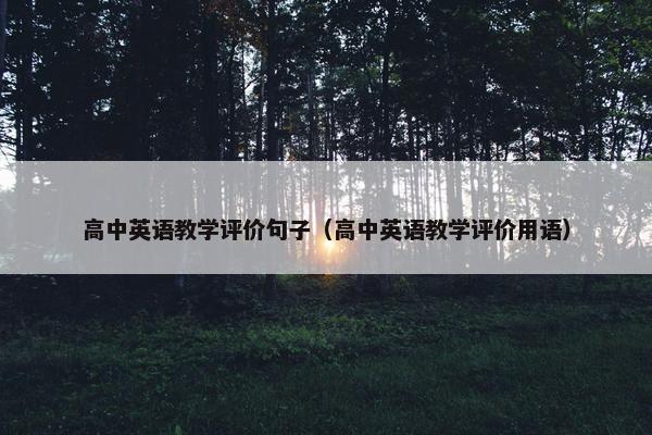 高中英语教学评价句子（高中英语教学评价用语）