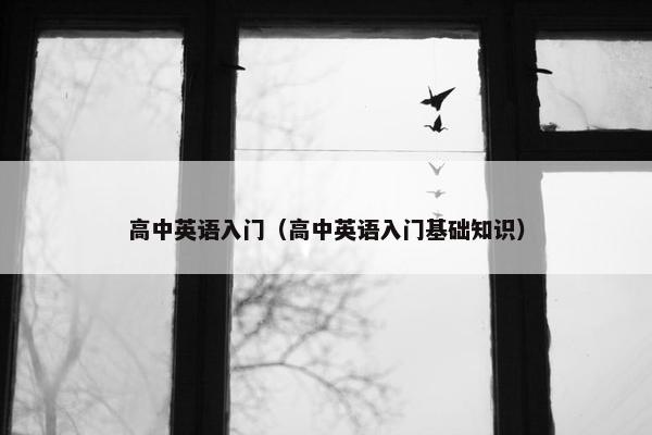 高中英语入门（高中英语入门基础知识）