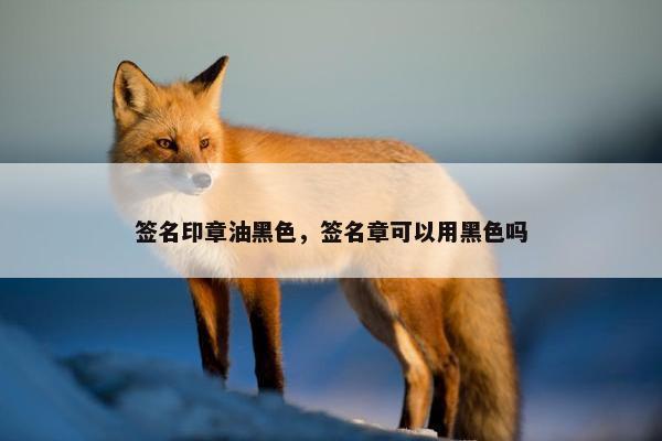 签名印章油黑色，签名章可以用黑色吗