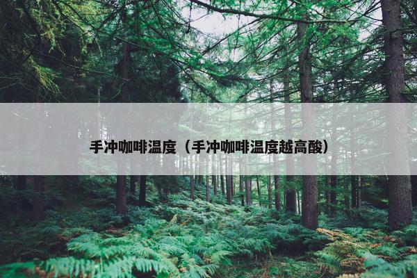 手冲咖啡温度（手冲咖啡温度越高酸）