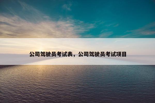 公司驾驶员考试表，公司驾驶员考试项目