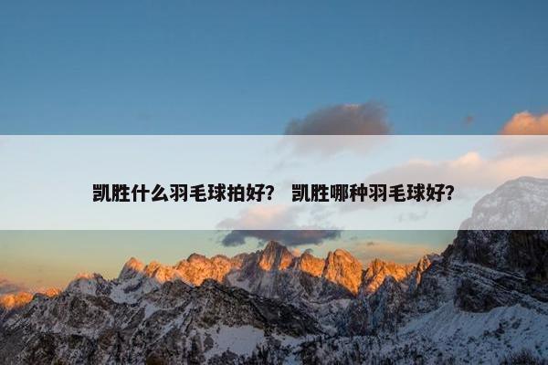 凯胜什么羽毛球拍好？ 凯胜哪种羽毛球好？