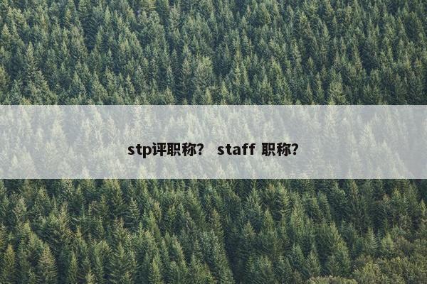 stp评职称？ staff 职称？