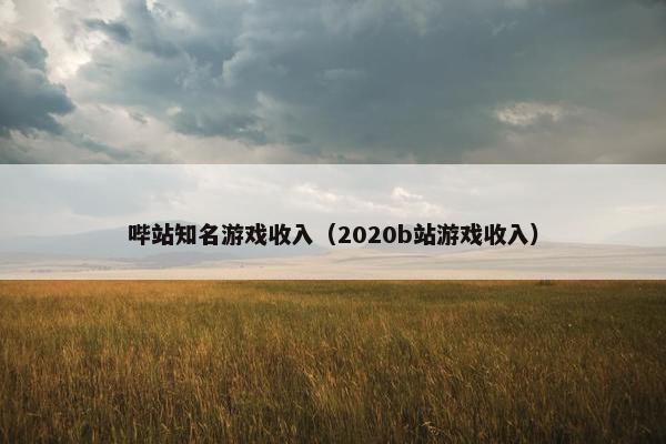 哔站知名游戏收入（2020b站游戏收入）